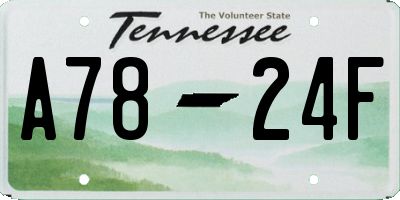 TN license plate A7824F