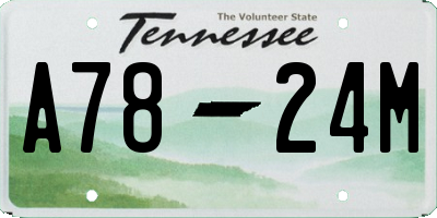 TN license plate A7824M