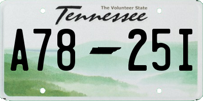 TN license plate A7825I
