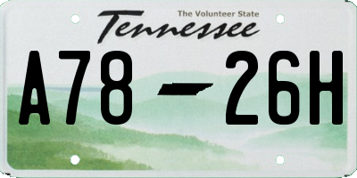 TN license plate A7826H