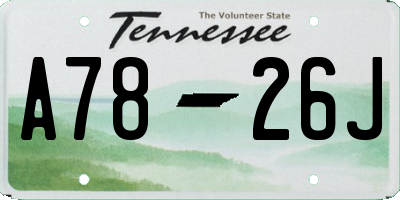 TN license plate A7826J