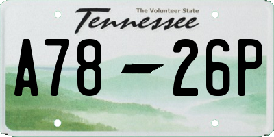 TN license plate A7826P