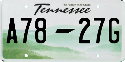 TN license plate A7827G