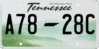 TN license plate A7828C