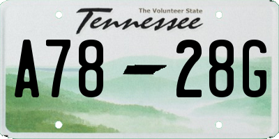 TN license plate A7828G