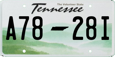TN license plate A7828I