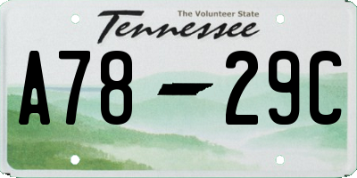 TN license plate A7829C