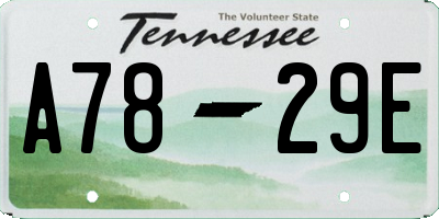 TN license plate A7829E