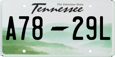 TN license plate A7829L