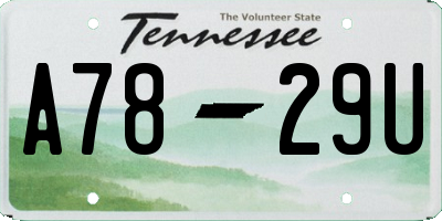 TN license plate A7829U