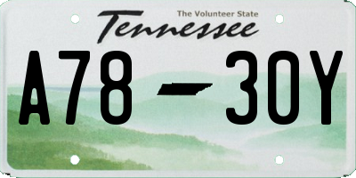 TN license plate A7830Y