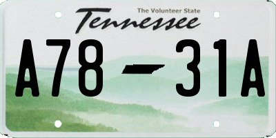 TN license plate A7831A