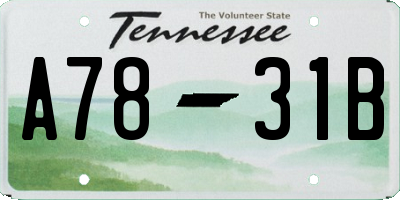 TN license plate A7831B