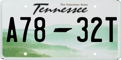 TN license plate A7832T