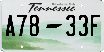 TN license plate A7833F