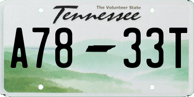 TN license plate A7833T
