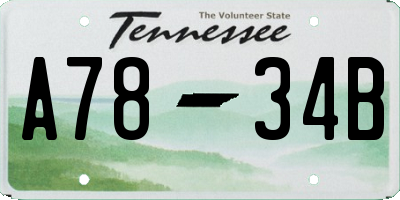 TN license plate A7834B