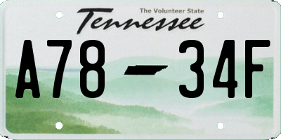 TN license plate A7834F