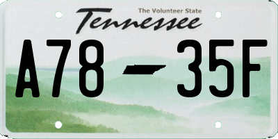 TN license plate A7835F