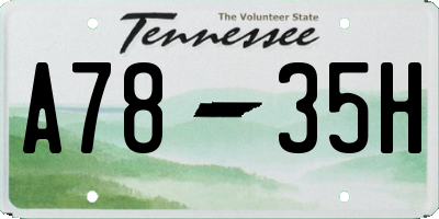 TN license plate A7835H