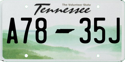 TN license plate A7835J