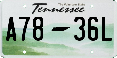 TN license plate A7836L
