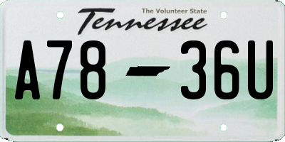 TN license plate A7836U