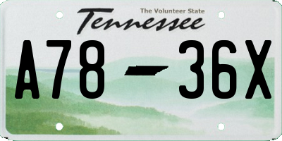 TN license plate A7836X