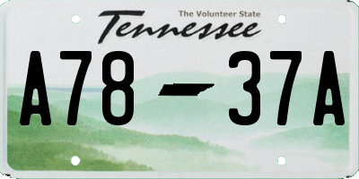 TN license plate A7837A