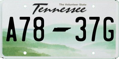TN license plate A7837G