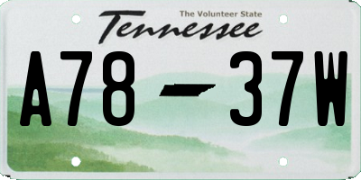TN license plate A7837W