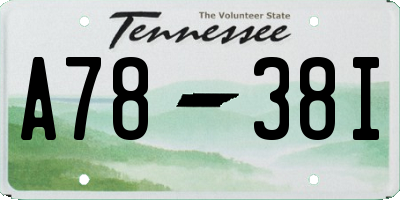 TN license plate A7838I