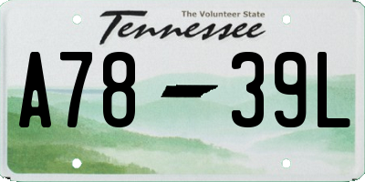 TN license plate A7839L
