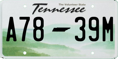TN license plate A7839M