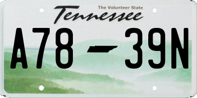 TN license plate A7839N