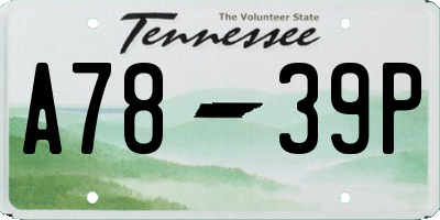 TN license plate A7839P