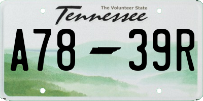 TN license plate A7839R