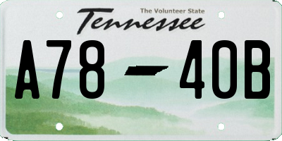 TN license plate A7840B