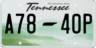 TN license plate A7840P