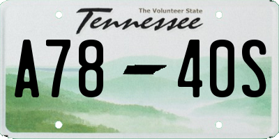 TN license plate A7840S