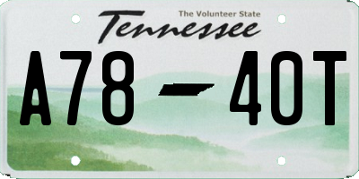 TN license plate A7840T