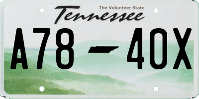 TN license plate A7840X