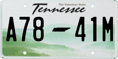 TN license plate A7841M