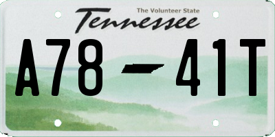 TN license plate A7841T