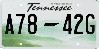 TN license plate A7842G