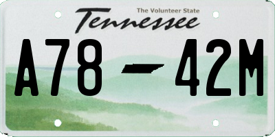 TN license plate A7842M