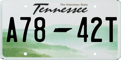 TN license plate A7842T