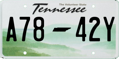 TN license plate A7842Y