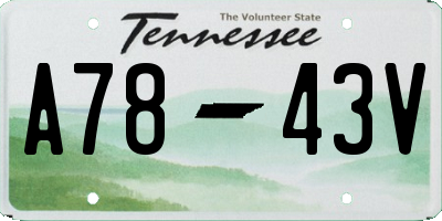 TN license plate A7843V