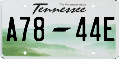 TN license plate A7844E